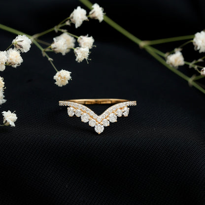 Moissanite Engagement Enhancer Contour Wedding Band Stack