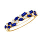Certified Lab Grown Blue Sapphire Diamond Half Eternity Band Ring