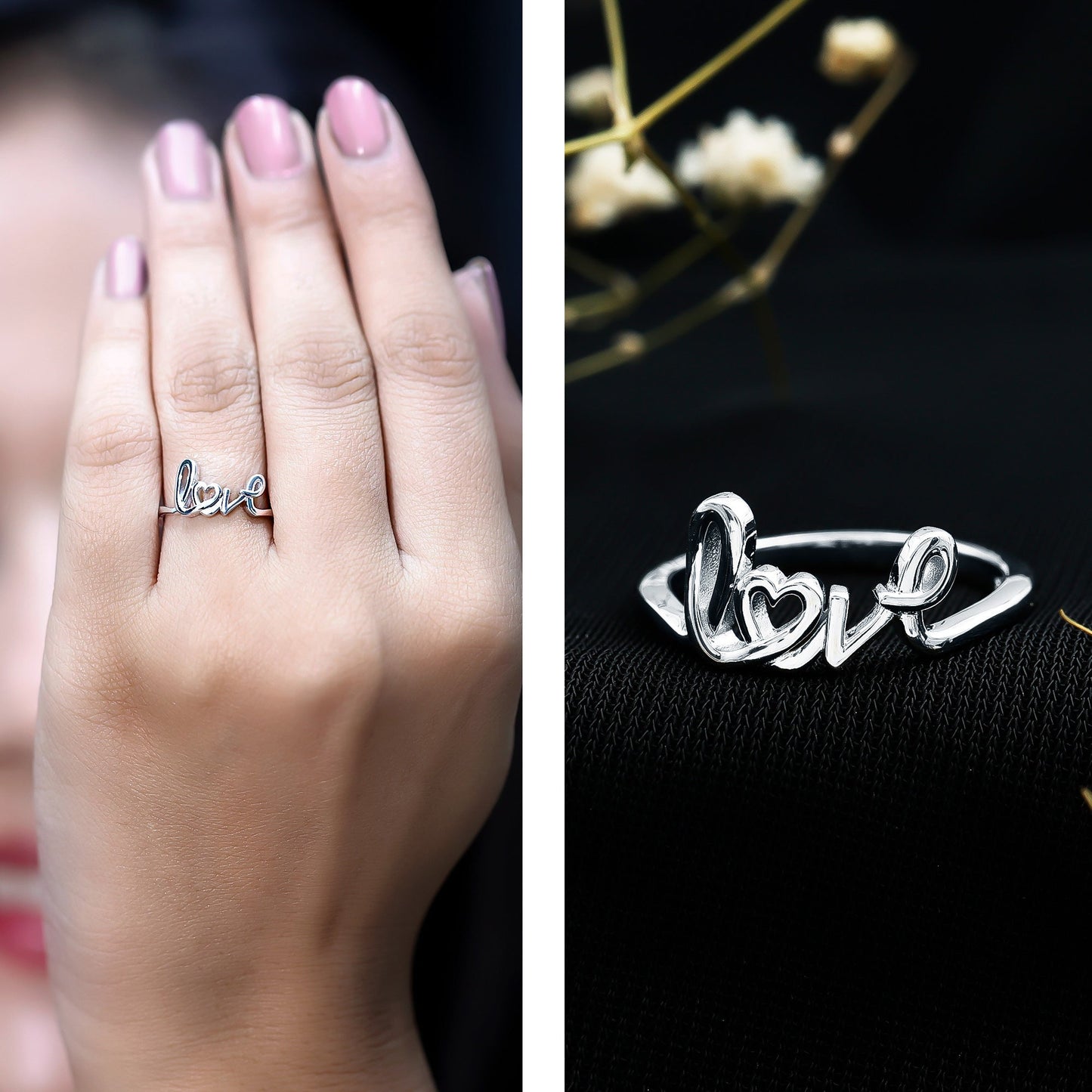Love Ring in 14k Gold Plated Sterling Silver