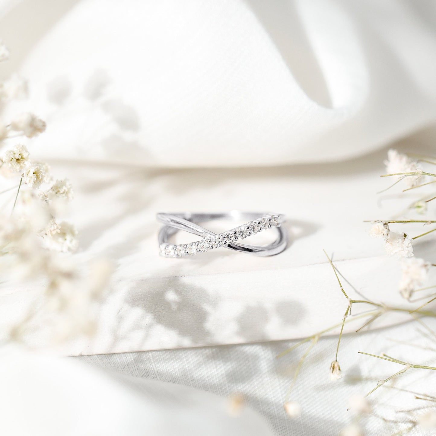 Natural Diamond Crossover Promise Ring