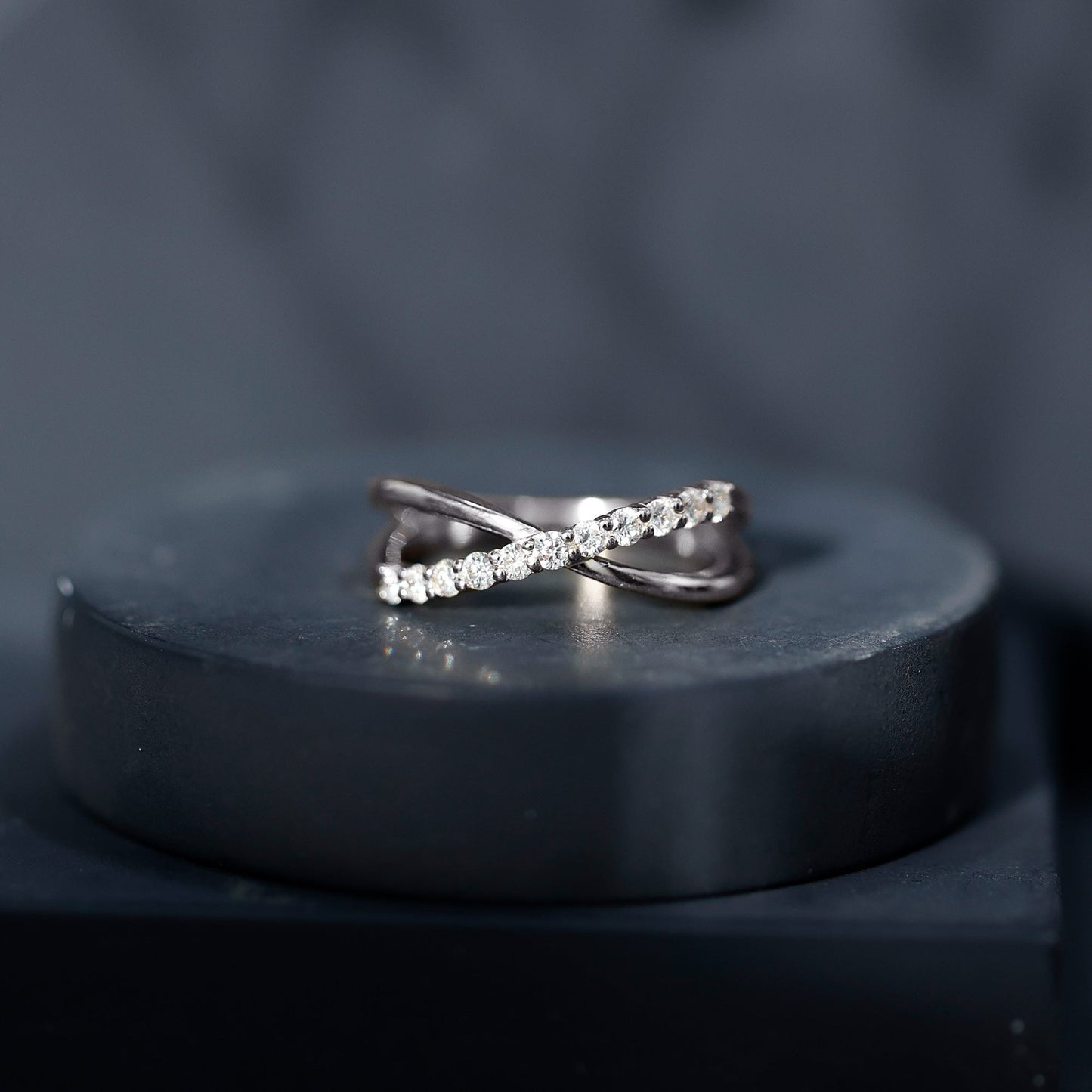 Natural Diamond Crossover Promise Ring