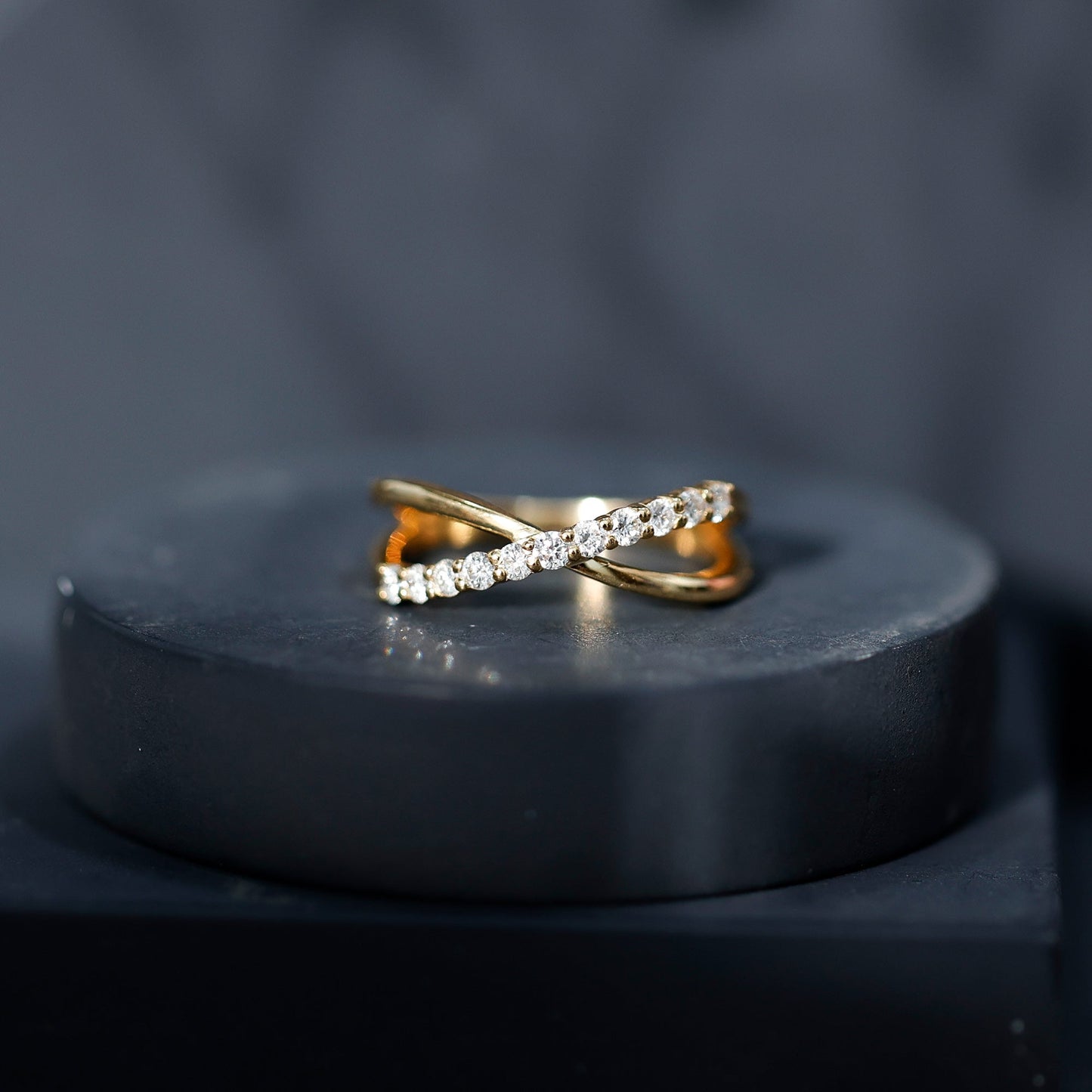 Natural Diamond Crossover Promise Ring