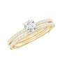 Round Cut Moissanite Engagement Ring with Eternity Band