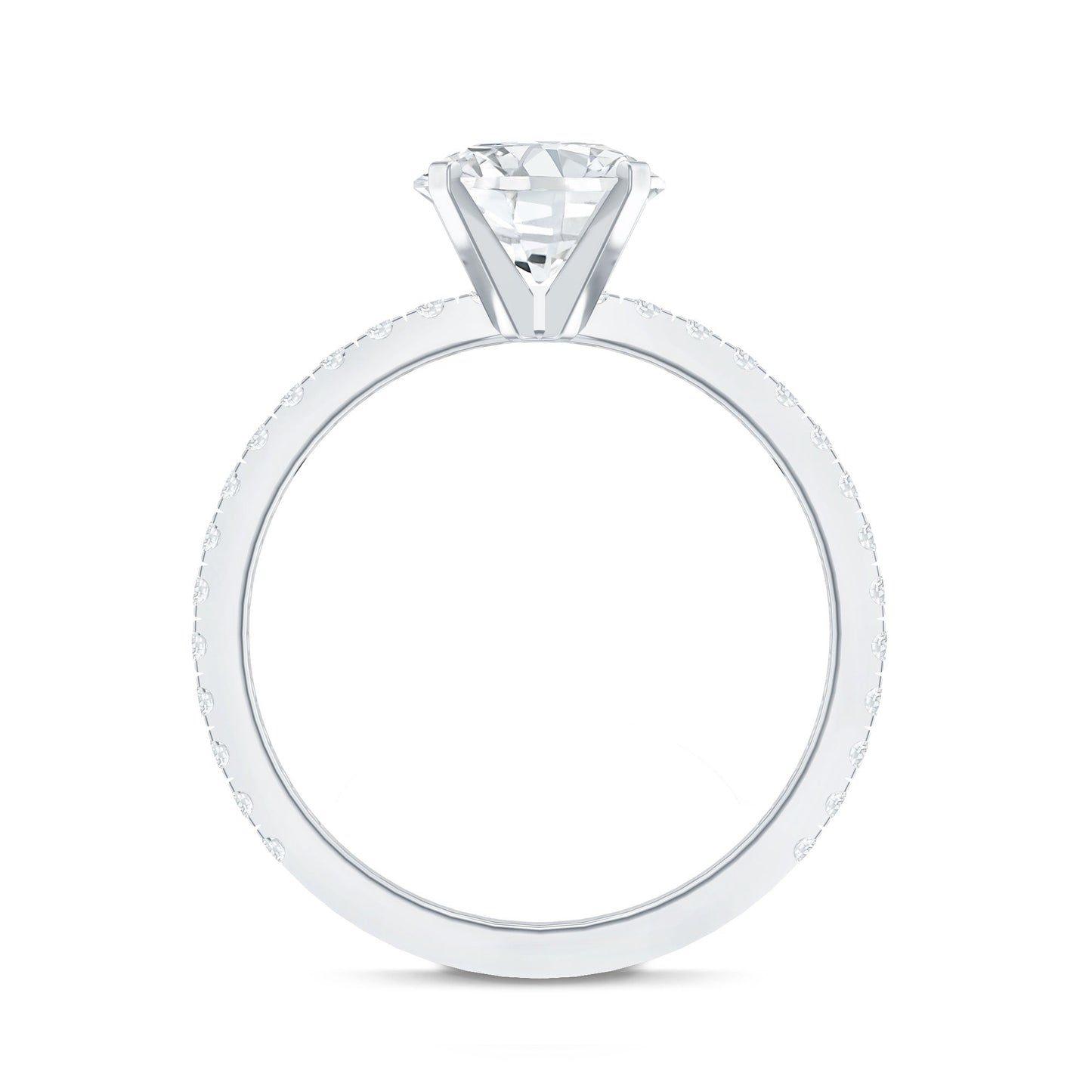 Certified 2 Carat Moissanite Solitaire Engagement Ring
