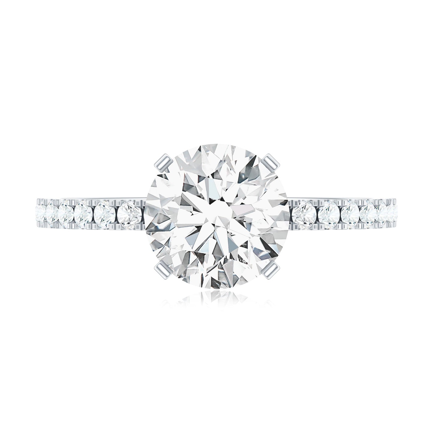 Certified 2 Carat Moissanite Solitaire Engagement Ring