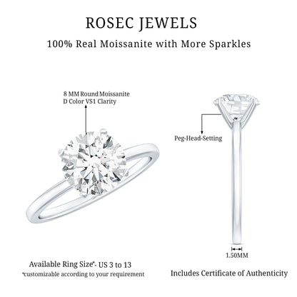 Brilliant Cut Moissanite 2 Carat Engagement Ring