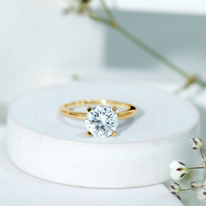 Brilliant Cut Moissanite 2 Carat Engagement Ring