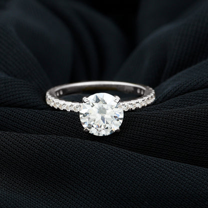 Peg Head Set Moissanite Solitaire Engagement Ring
