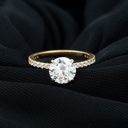 Peg Head Set Moissanite Solitaire Engagement Ring