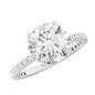 Certified Round Moissanite 3 CT Engagement Ring with Side Stones