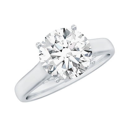 Solitaire Cathedral Engagement Ring with Brilliant Cut Moissanite