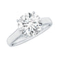Solitaire Cathedral Engagement Ring with Brilliant Cut Moissanite