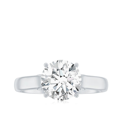 Solitaire Cathedral Engagement Ring with Brilliant Cut Moissanite