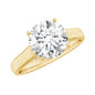 Solitaire Cathedral Engagement Ring with Brilliant Cut Moissanite