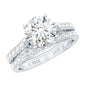 2 Carat Moissanite Solitaire Engagement Ring Set With Eternity Band