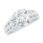 Round Brilliant Cut Moissanite Side Stone Engagement Ring
