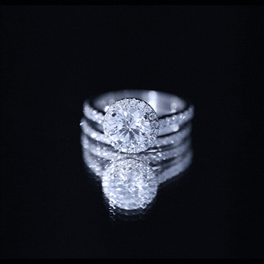 2 Carat Moissanite Classic Halo Wedding Ring Set