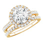 2 Carat Moissanite Classic Halo Wedding Ring Set