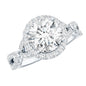 Certified 2 CT Moissanite Criss Cross Engagement Ring with Halo