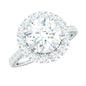 Certified Brilliant Cut Moissanite Halo Engagement Ring