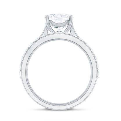 Cushion Cut Moissanite Solitaire Bridal Set with Certificate
