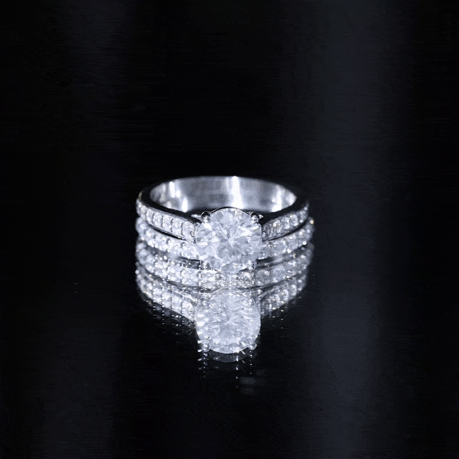 3 CT Cushion Cut Moissanite Solitaire Engagement Ring with Wedding Band