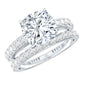 3 Carat Prong Set Moissanite Solitaire Engagement Ring with Wedding Band