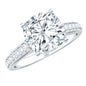 3 Carat Cushion Moissanite Cathedral Engagement Ring