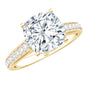 3 Carat Cushion Moissanite Cathedral Engagement Ring