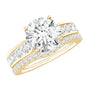 Certified 2 Carat Round Moissanite Engagement Ring with Wedding Band