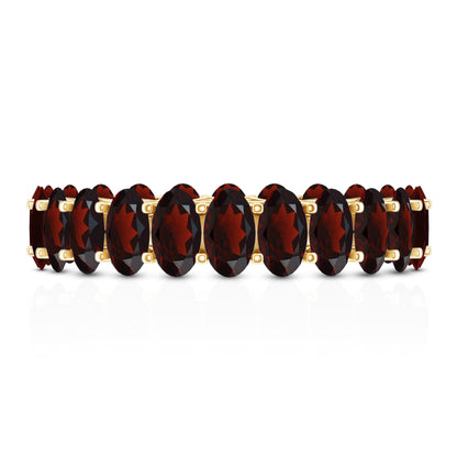 Certified Real Oval Garnet Eternity Ring for Anniversary