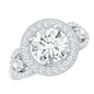 Vintage Style Moissanite Halo Engagement Ring