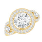 Vintage Style Moissanite Halo Engagement Ring