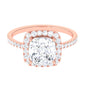 3 Carat Cushion Cut Moissanite Halo Engagement Ring for Women