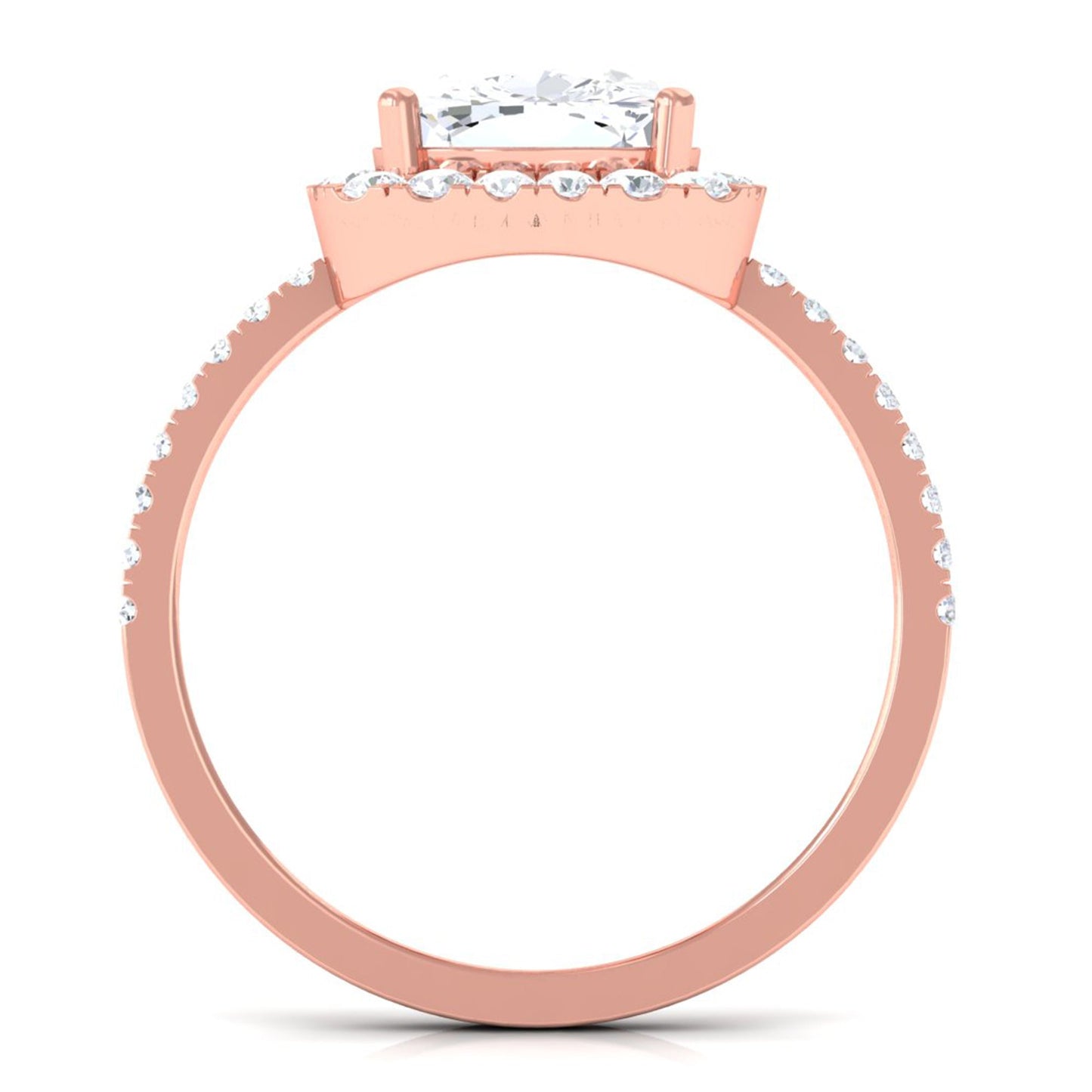 3 Carat Cushion Cut Moissanite Halo Engagement Ring for Women