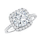 3 Carat Cushion Cut Moissanite Halo Engagement Ring for Women