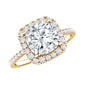 3 Carat Cushion Cut Moissanite Halo Engagement Ring for Women