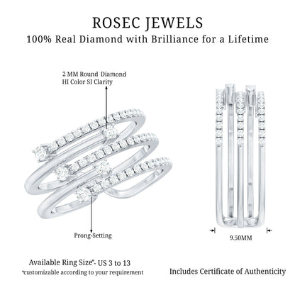 Certified Diamond Cocktail Wrap Ring