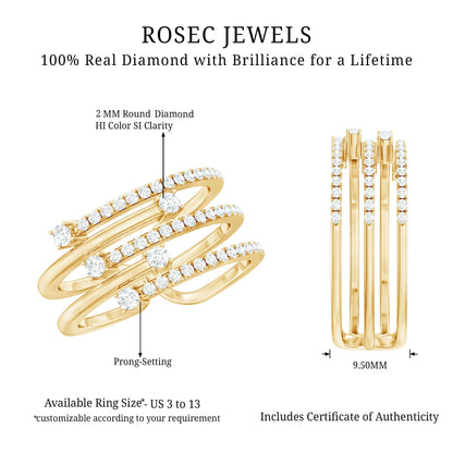 Certified Diamond Cocktail Wrap Ring