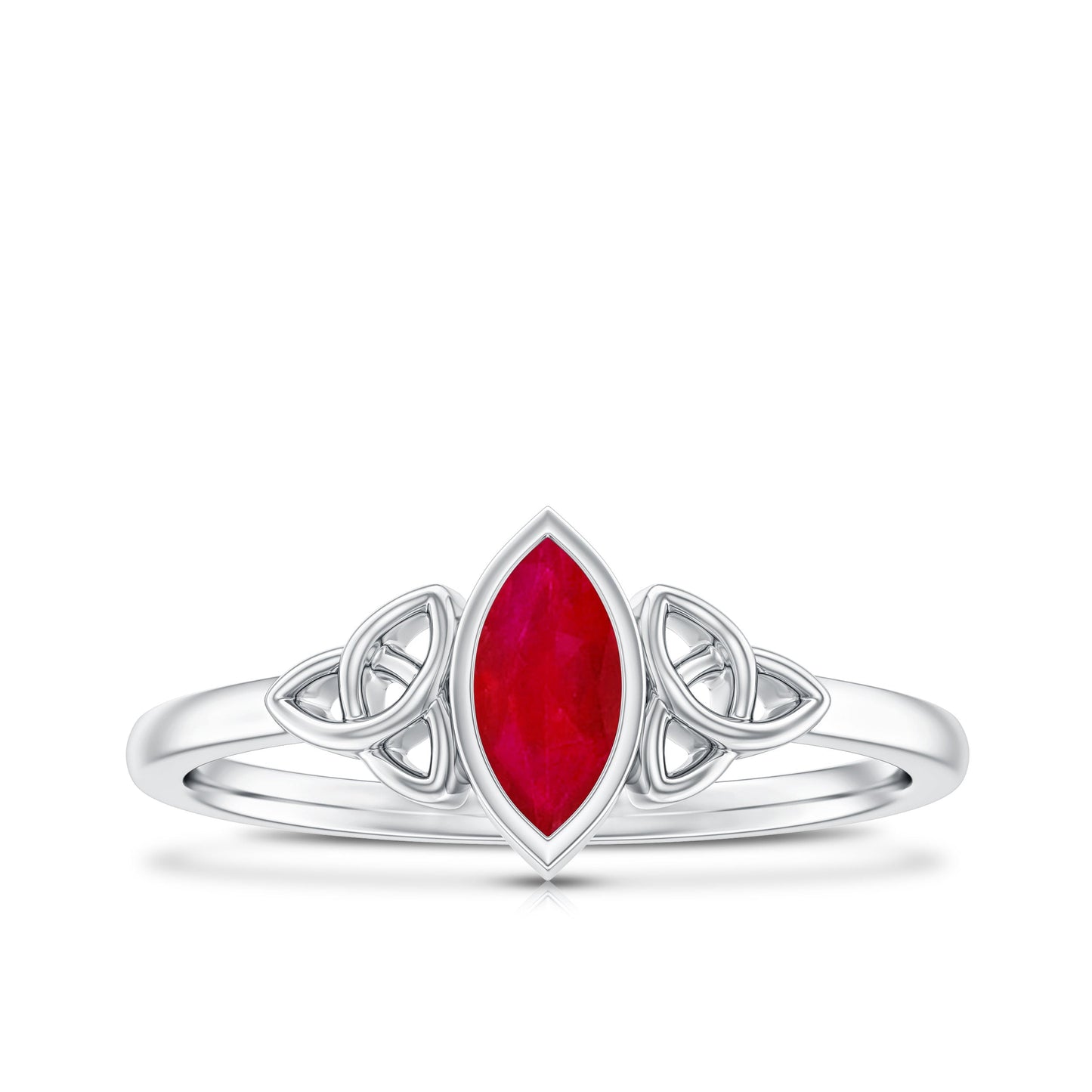 Natural Marquise Ruby Promise Ring with Celtic Knot
