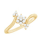 Round Cut Diamond Floral Promise Ring