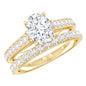 Certified Moissanite Oval Engagement Ring Set