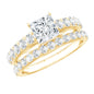 Princess Cut Moissanite Engagement Ring with Wedding Band