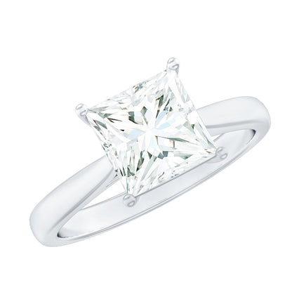 Princess Cut 3 Carat Moissanite Solitaire Engagement Ring