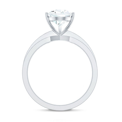 Solitaire Moissanite Pear Shaped Engagement Ring