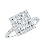 3 Carat Princess Cut Moissanite Halo Engagement Ring