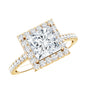 3 Carat Princess Cut Moissanite Halo Engagement Ring