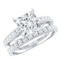Moissanite 3 Carat Princess Cut Engagement Ring with Enhancer