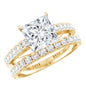 Moissanite 3 Carat Princess Cut Engagement Ring with Enhancer
