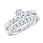 Pear Shaped Moissanite Engagement Ring with Wedding Band